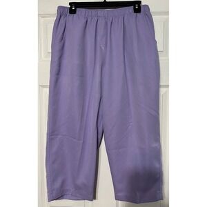 Rebecca Malone Womens XL Purple Elastic Waist‎ Capri Pants